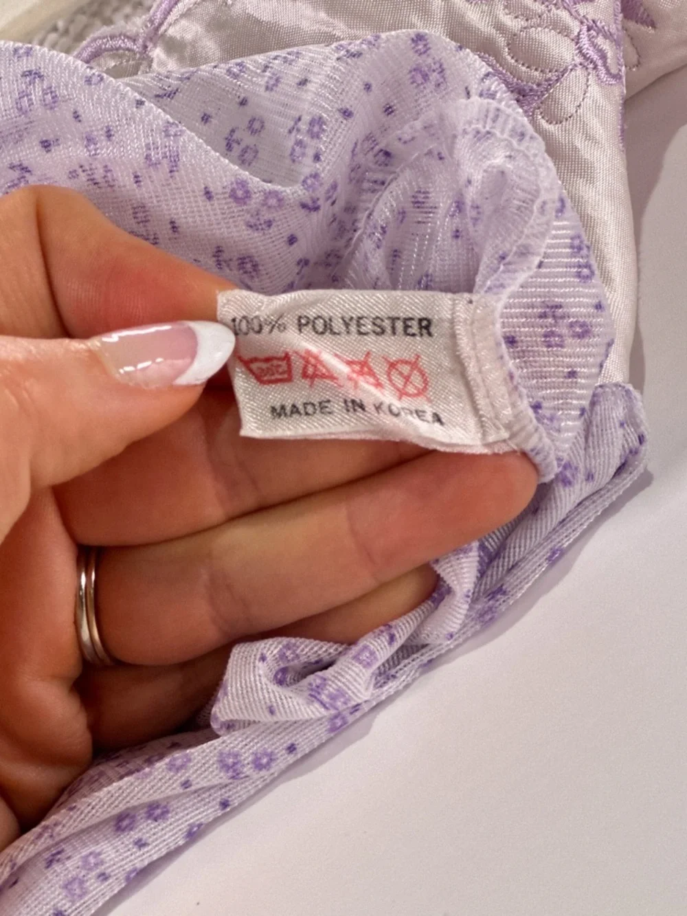 Cancan Vintage Coquette Purple Floral Sheer Embroidered Slip Small